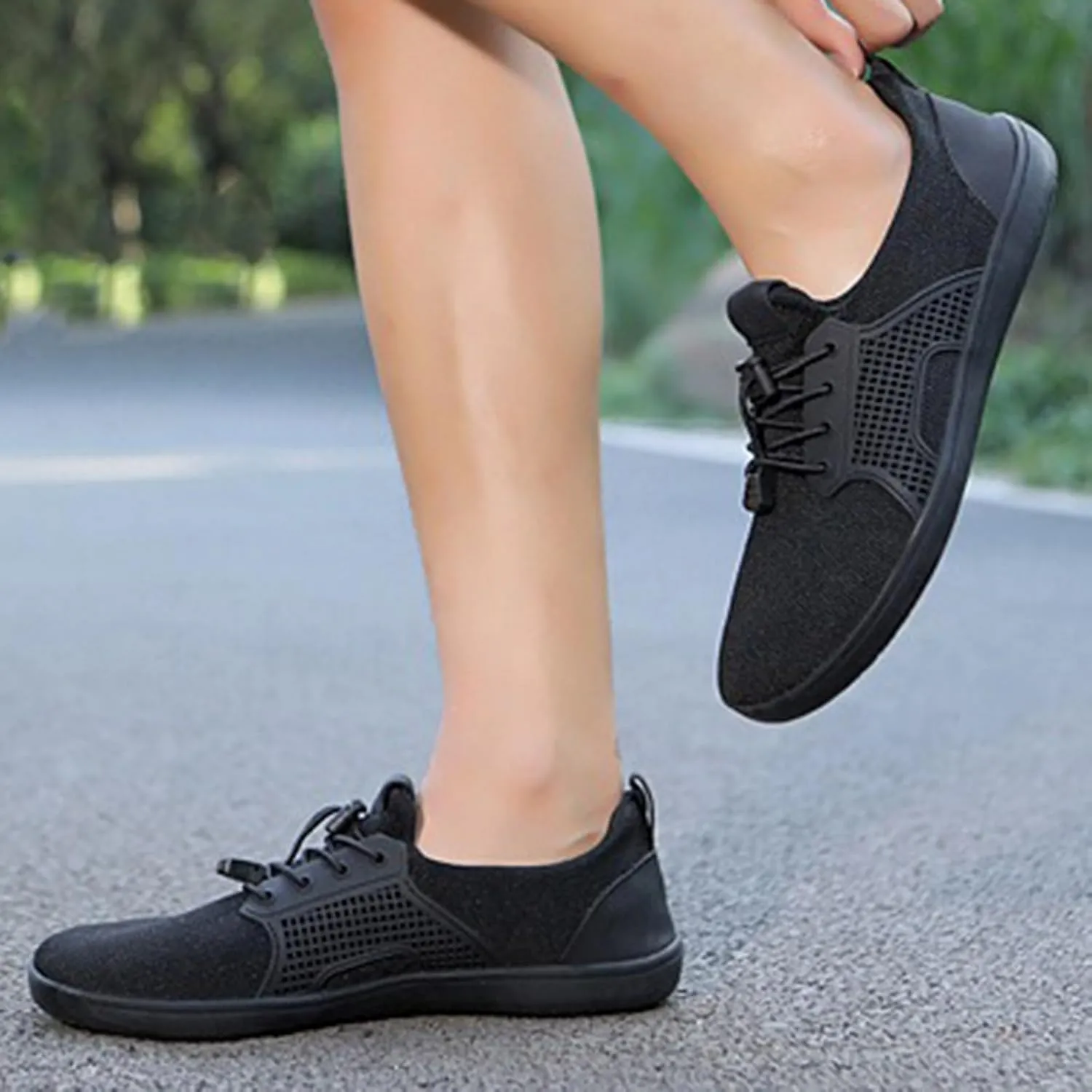 Arch Support Orthopedic Sneakers for Women Breathable Zero Drop Adjustable Barefoot Shoes Fly Woven Mesh Shoe