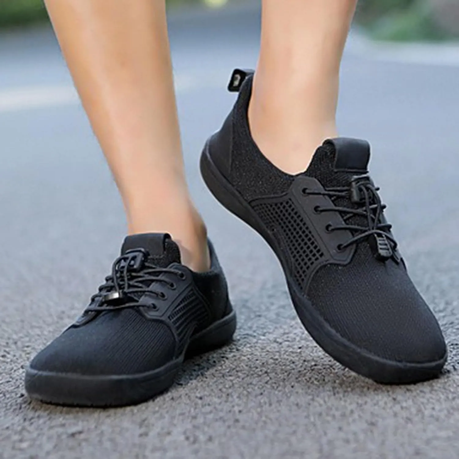 Arch Support Orthopedic Sneakers for Women Breathable Zero Drop Adjustable Barefoot Shoes Fly Woven Mesh Shoe