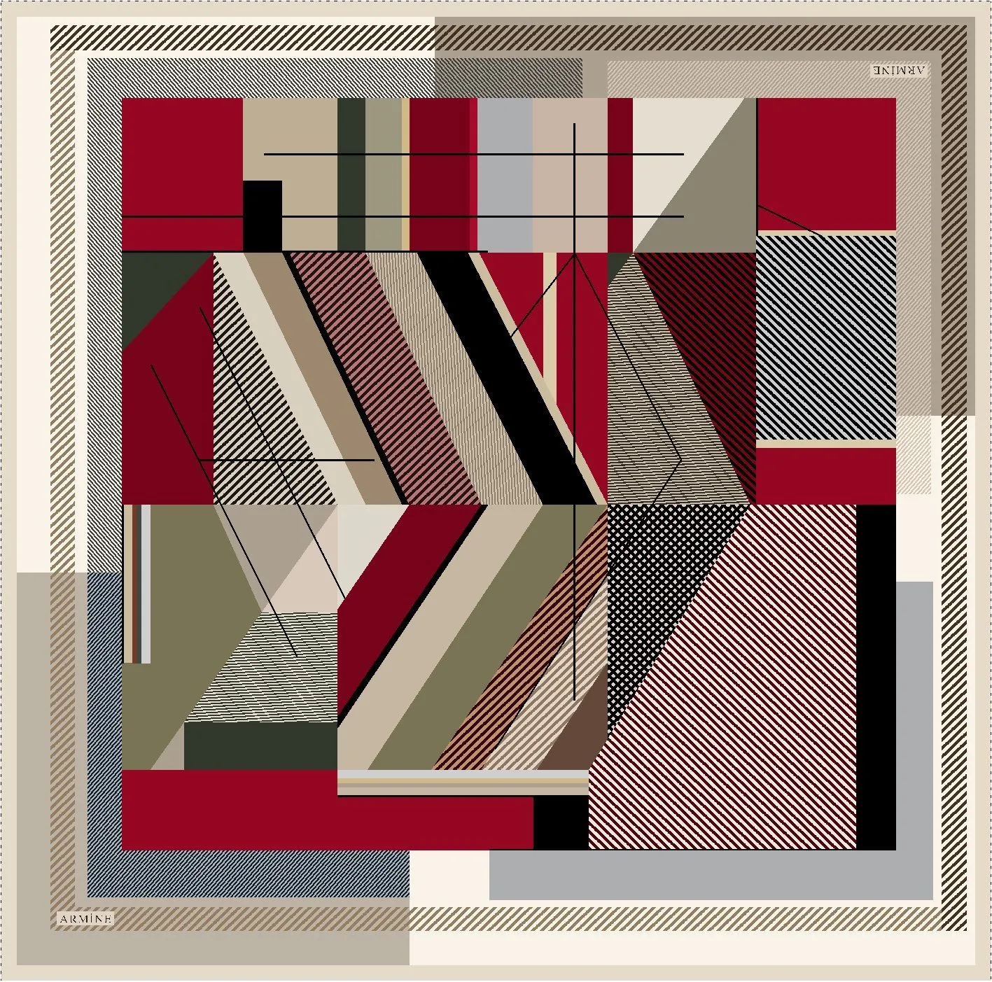 Armine Bursa Abstract Silk Scarf No.33
