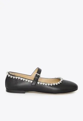 Audrey Crystal-Embellished Ballerina Flats