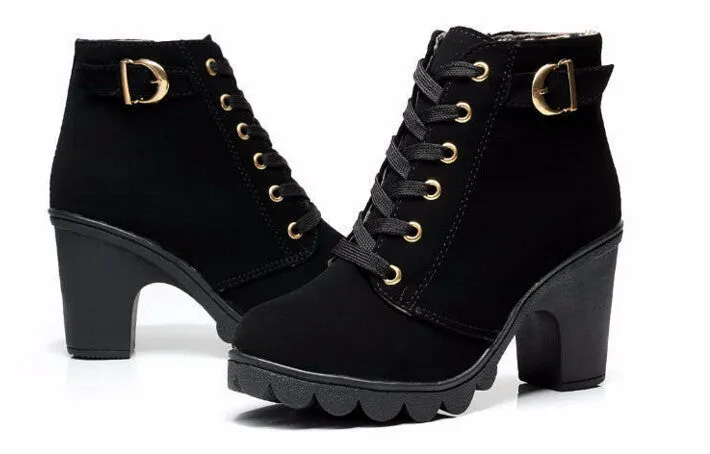 Autumn Casual High Heels Women's Boots