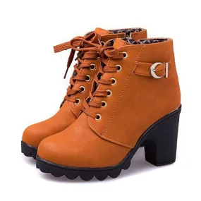 Autumn Casual High Heels Women's Boots