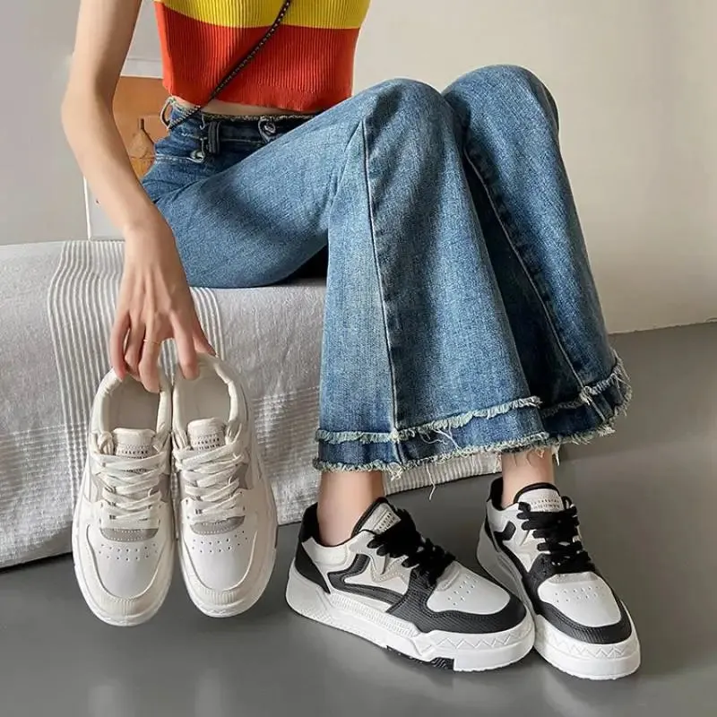 binfenxie  -  Brand Leather Women's Sneakers White Platform Woman Sports Sneakers Female Vulcanized Shoes Sneakers Casual Ladies Trainers