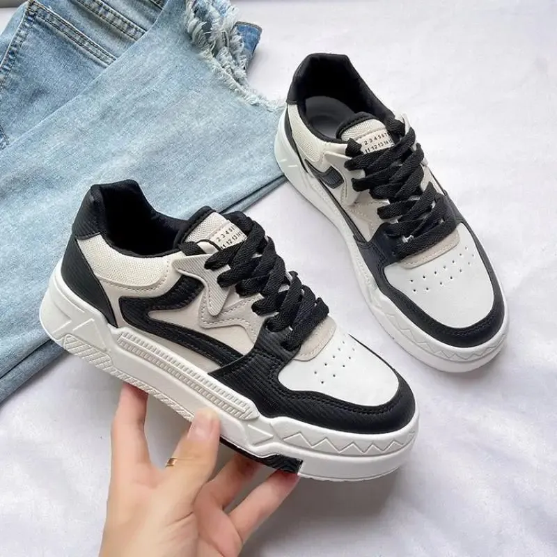 binfenxie  -  Brand Leather Women's Sneakers White Platform Woman Sports Sneakers Female Vulcanized Shoes Sneakers Casual Ladies Trainers
