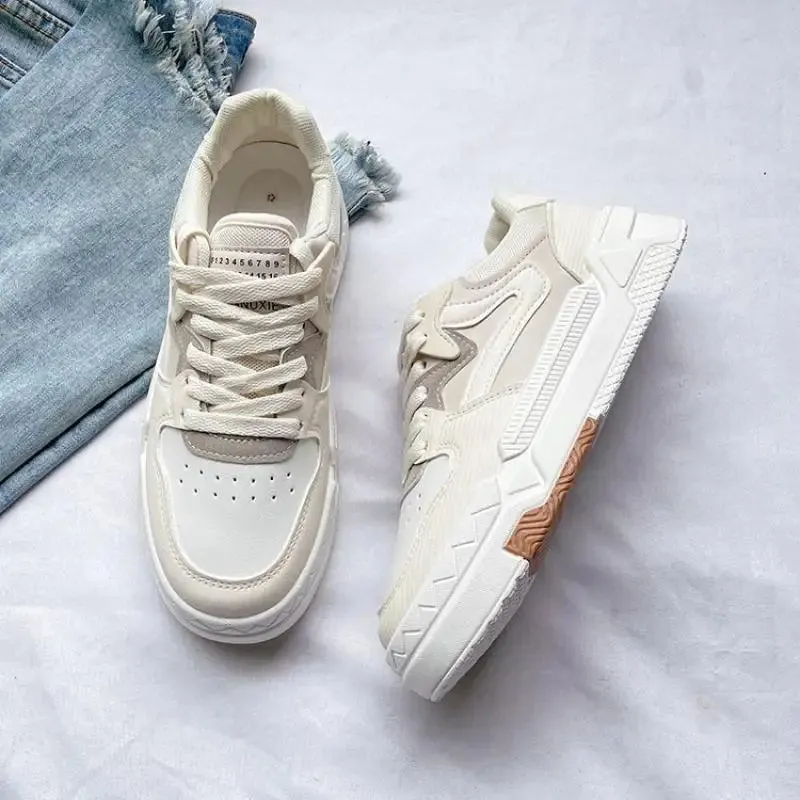 binfenxie  -  Brand Leather Women's Sneakers White Platform Woman Sports Sneakers Female Vulcanized Shoes Sneakers Casual Ladies Trainers