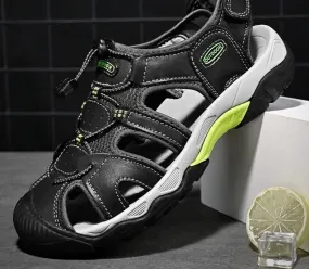 Brand Genuine Leather Sandals Soft Outdoor Casual Shoes Summer Footwear Leisure Breathable Men's Sandals