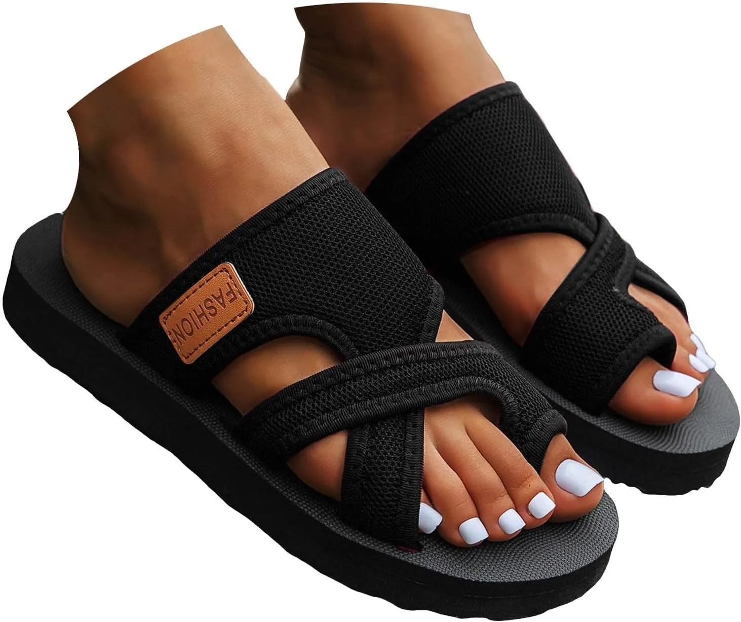 Breathable Mesh Slide Sandals For Women 2025 Comfortable Orthopedic Arch Support Sandals Summer Walking Flats Slippers
