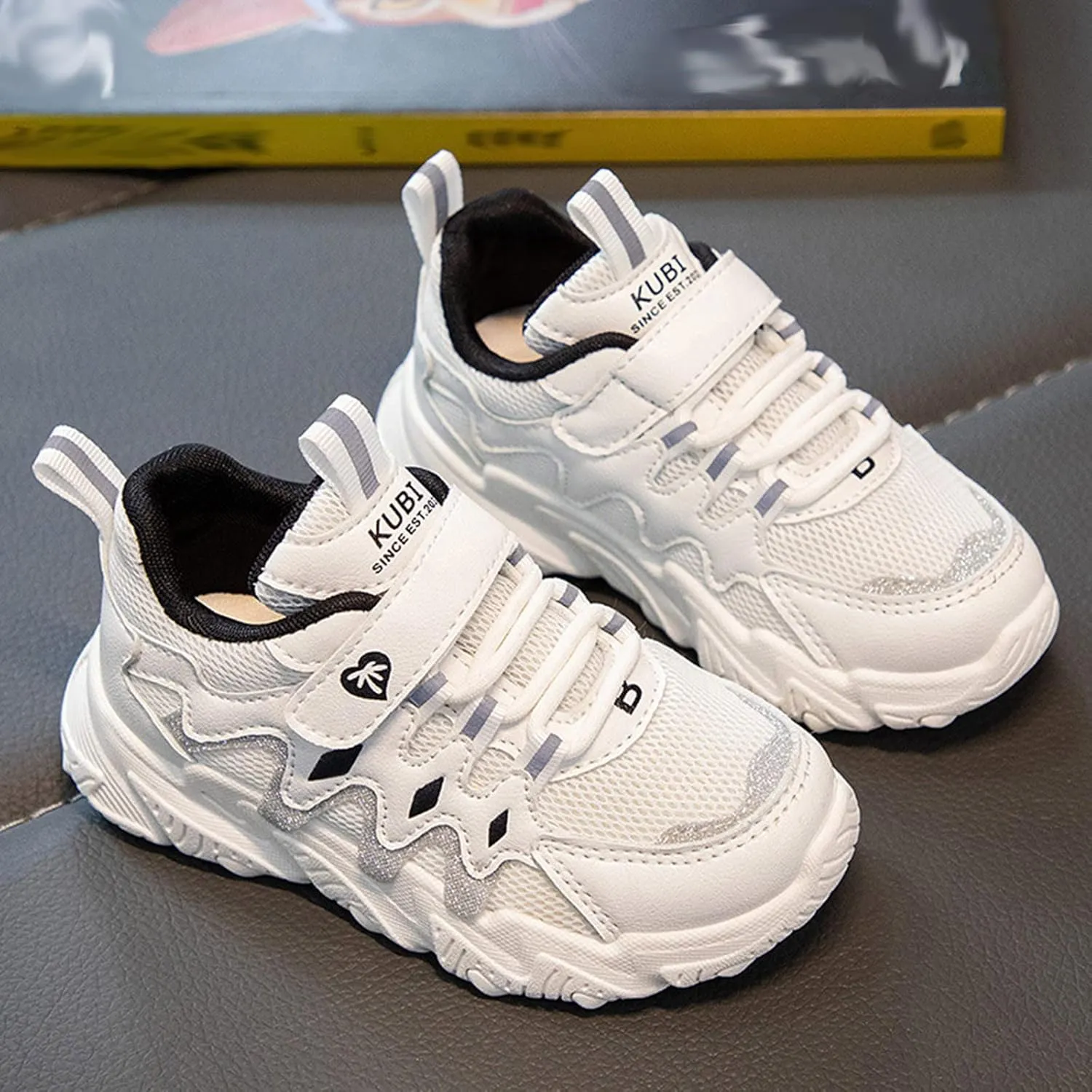 Children All Season Sports for Boys and Girls Thick Soles Non Slip Hook Loop Mesh Breathable Toddler Shoes High Top