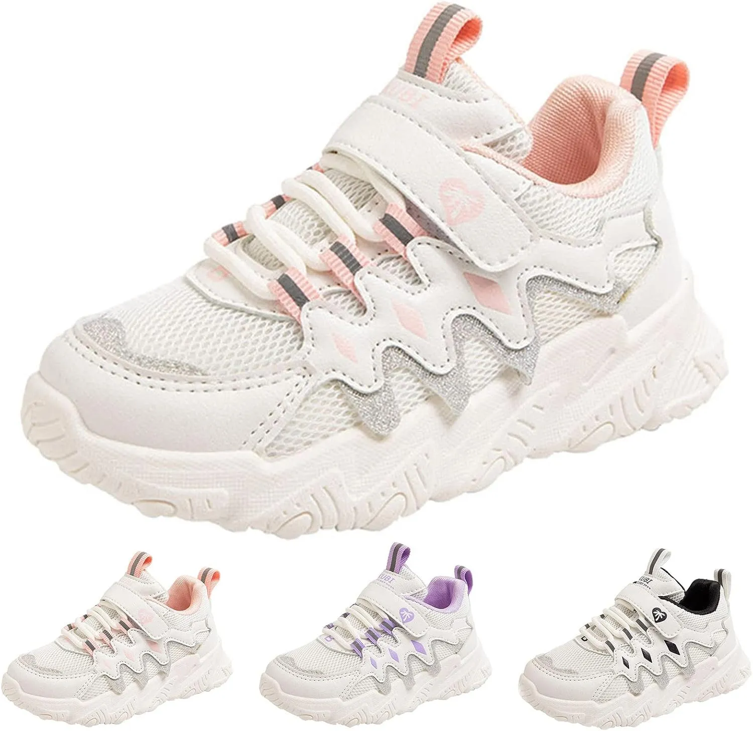 Children All Season Sports for Boys and Girls Thick Soles Non Slip Hook Loop Mesh Breathable Toddler Shoes High Top