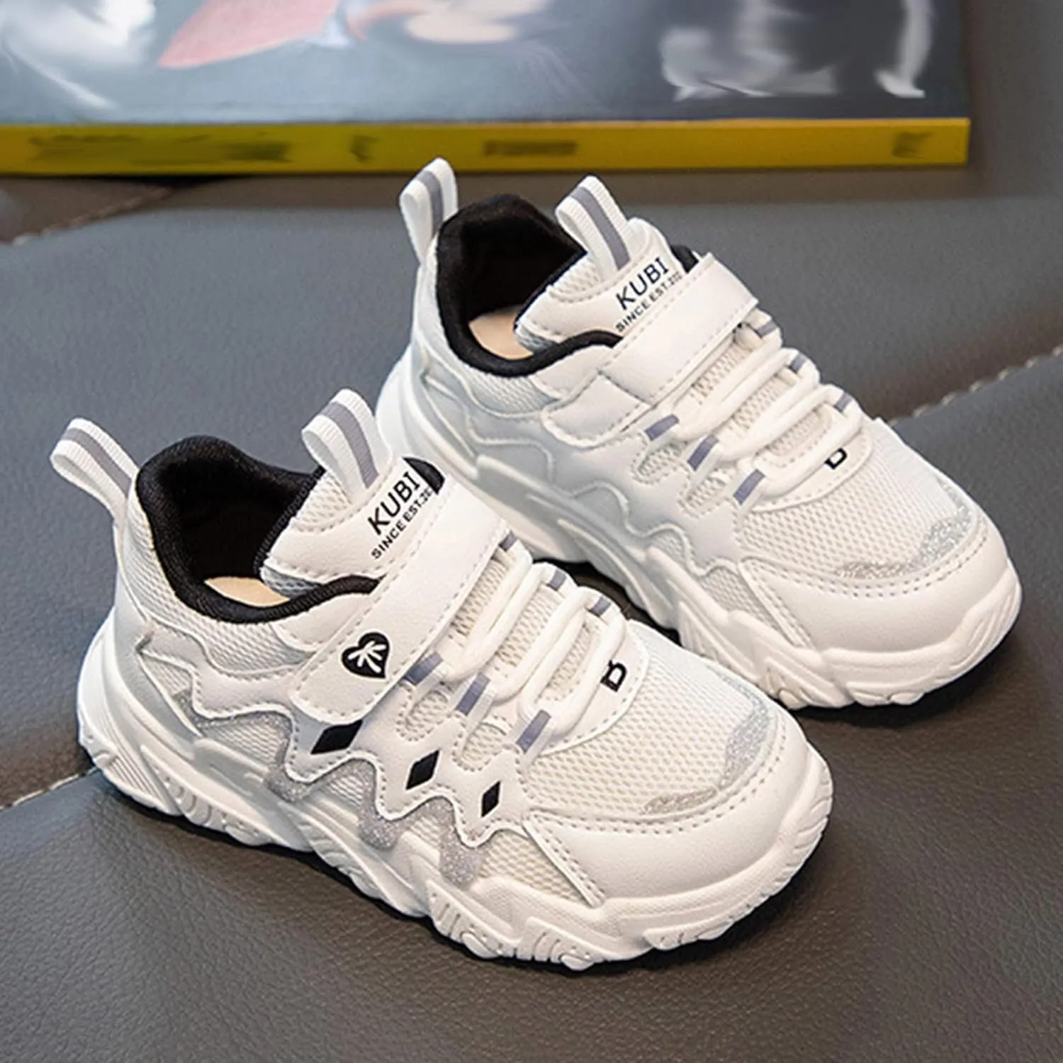 Children All Season Sports for Boys and Girls Thick Soles Non Slip Hook Loop Mesh Breathable Toddler Shoes High Top