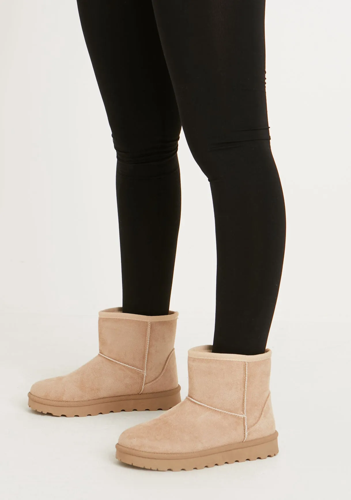 Corinne Beige Low Suede Boots