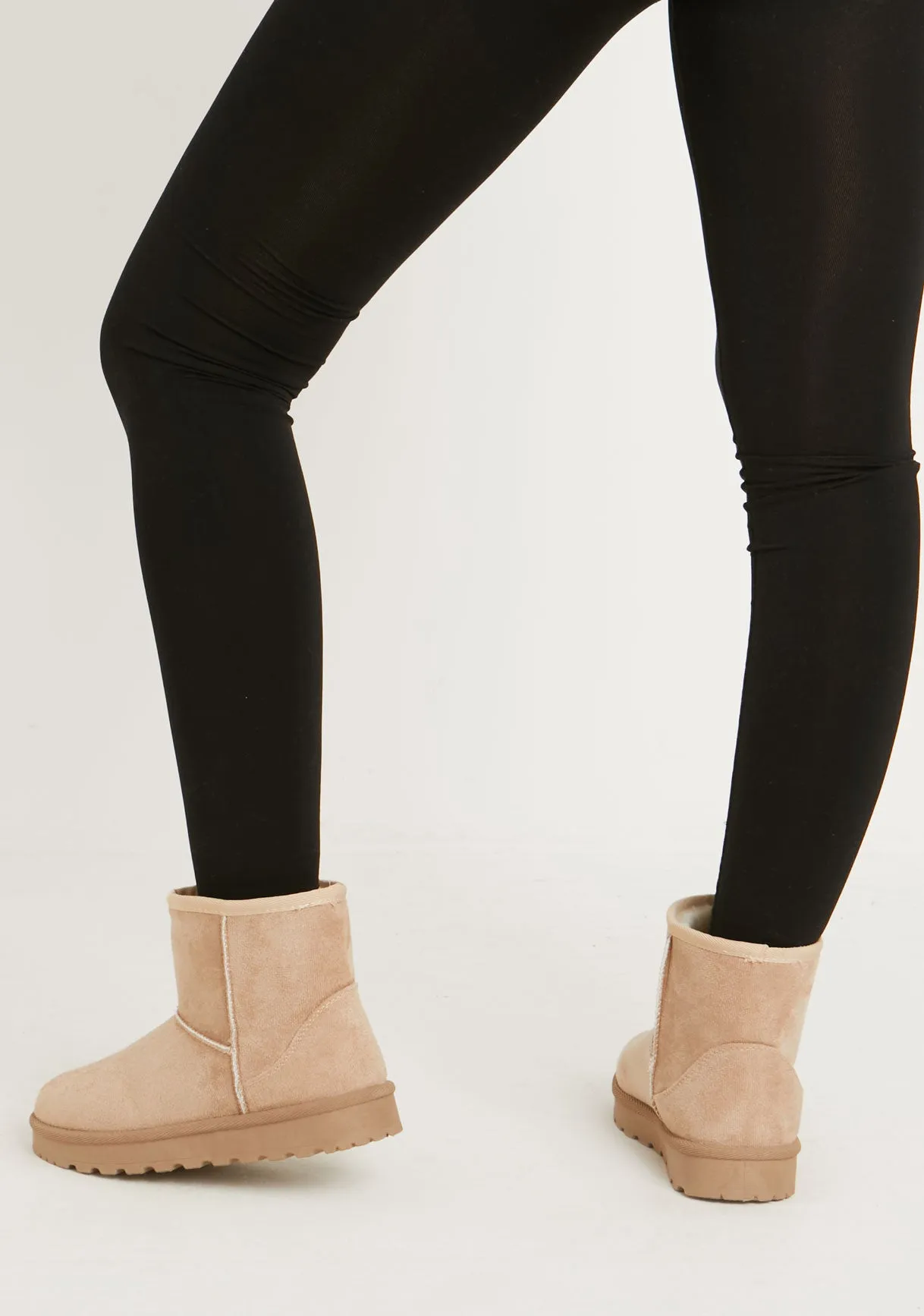 Corinne Beige Low Suede Boots