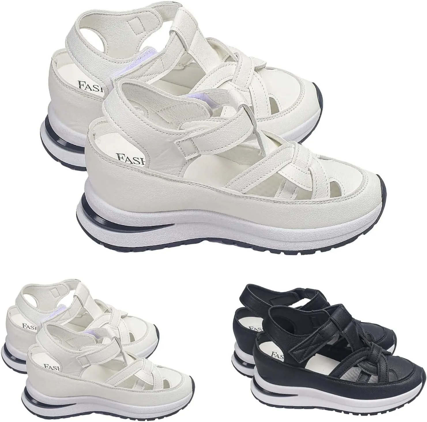 Covered Toe Sandals for Women Fashion Athletic Sports Wedge Sandals Summer Walking Running Breathable Wedge Shoes