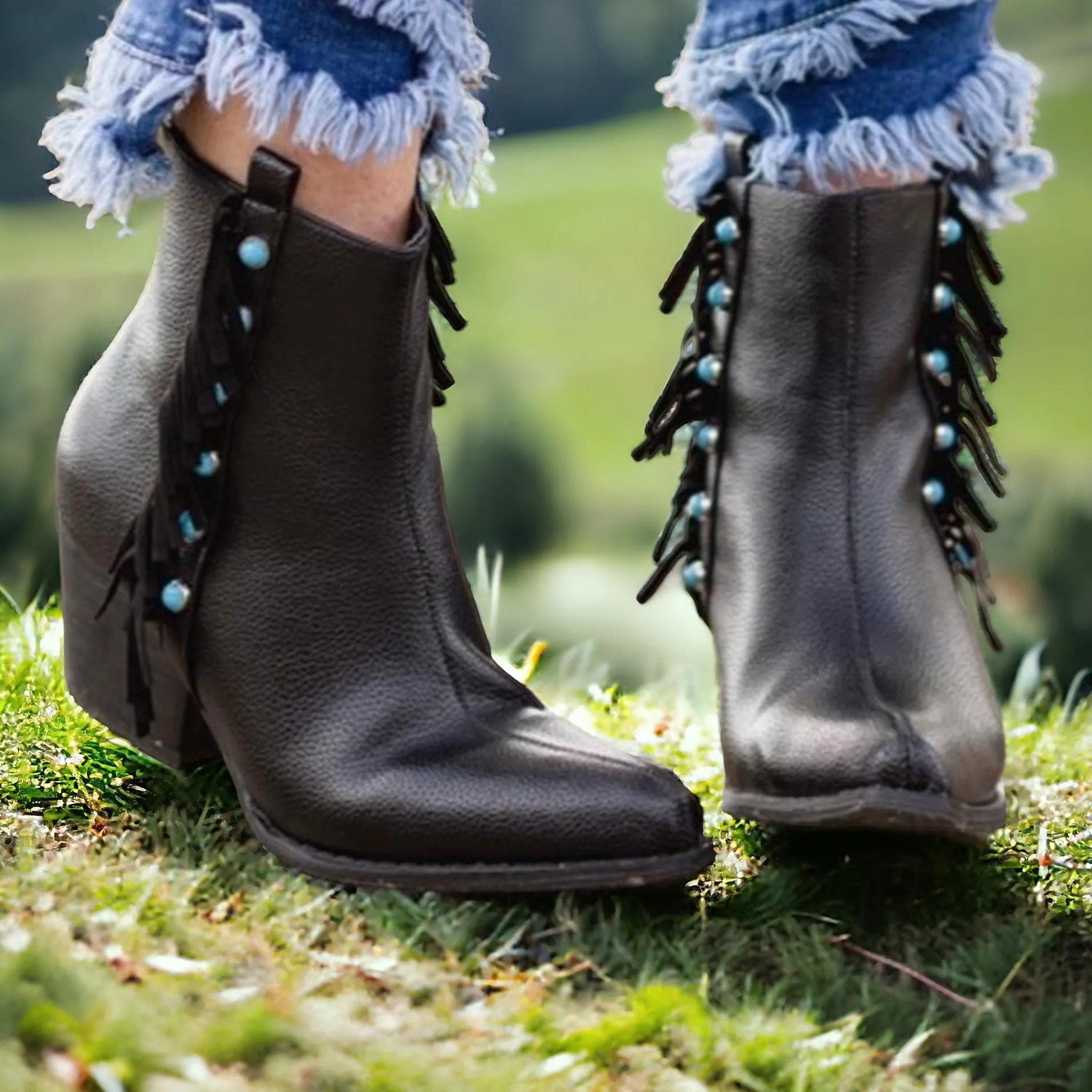 Crazy Train Boujee Western Fringe Boots