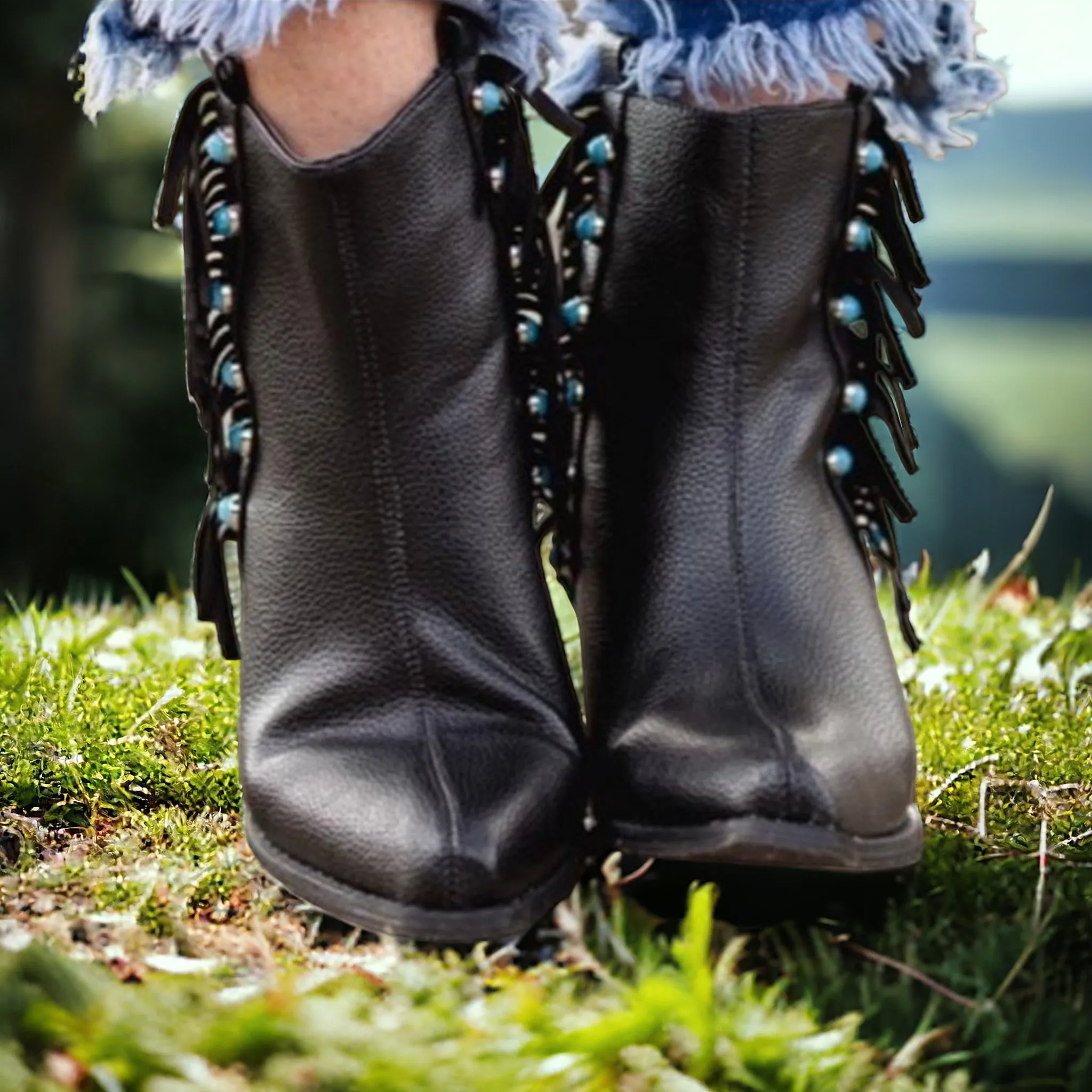Crazy Train Boujee Western Fringe Boots