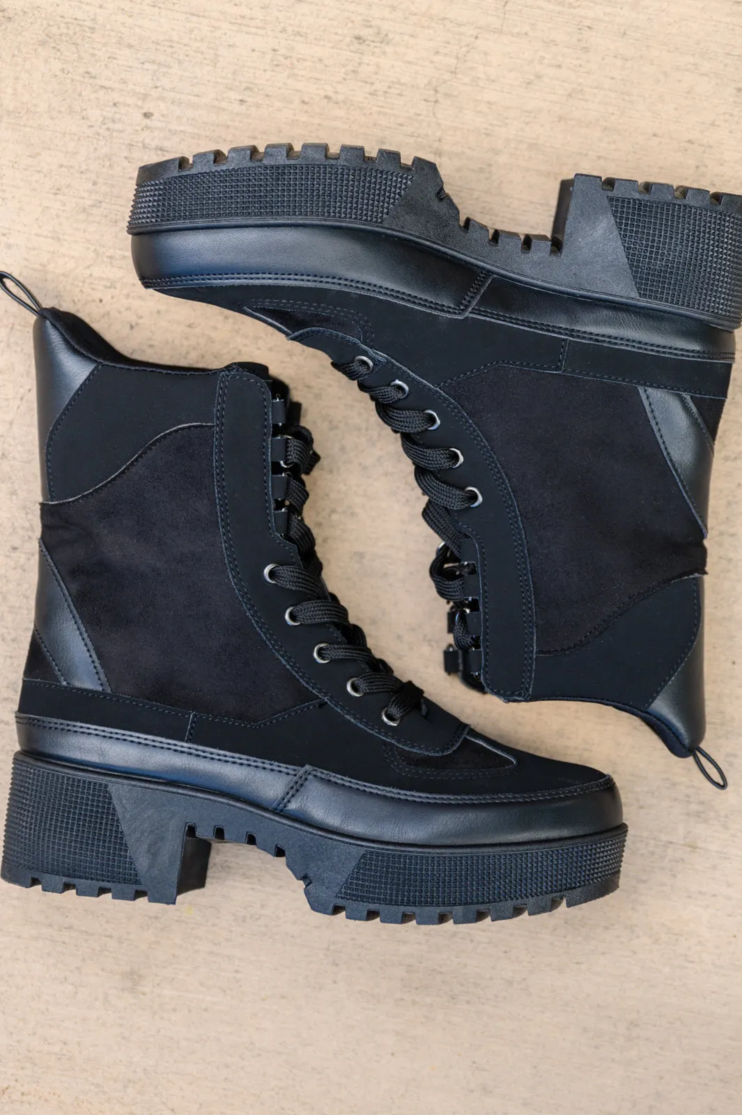 Desert Nights Lace Up Boots In Black - 10/20/2022