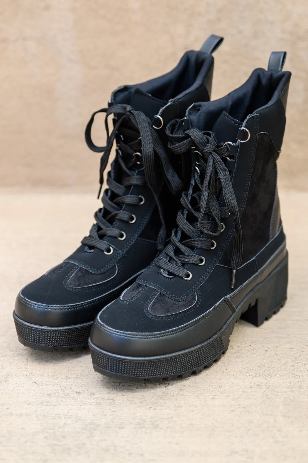 Desert Nights Lace Up Boots In Black - 10/20/2022