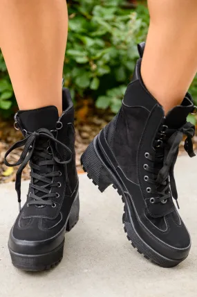 Desert Nights Lace Up Boots In Black - 10/20/2022