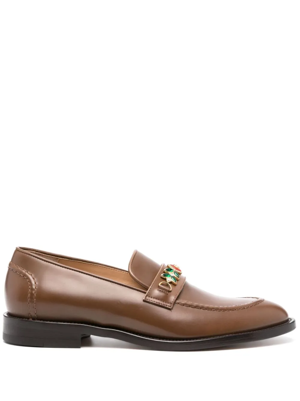 embellished leather loafers