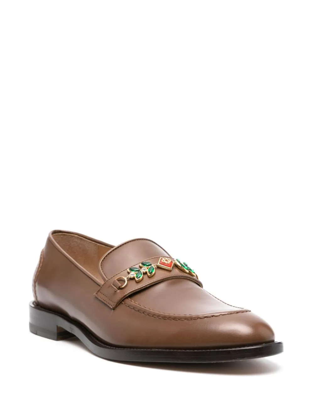 embellished leather loafers