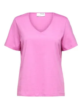 Essential Ss V-Neck Tee - Cyclamen