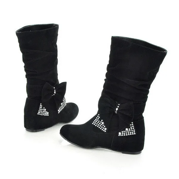 Female Casual Solid Color Mid-Calf Boots