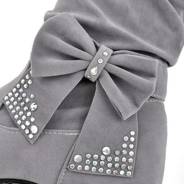 Female Casual Solid Color Mid-Calf Boots
