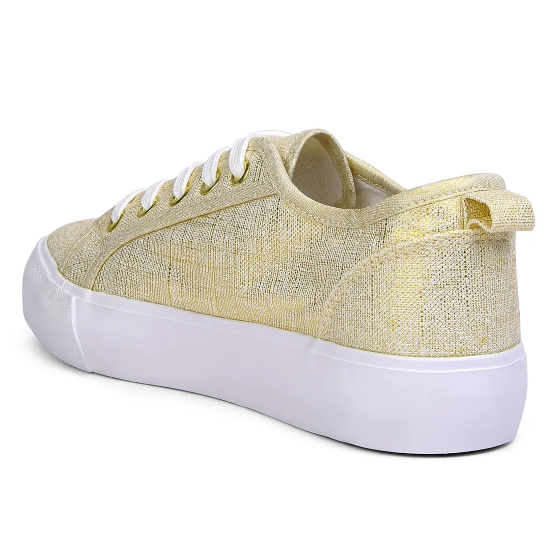 Glam Doll Knitted Sliver Platform Sneakers