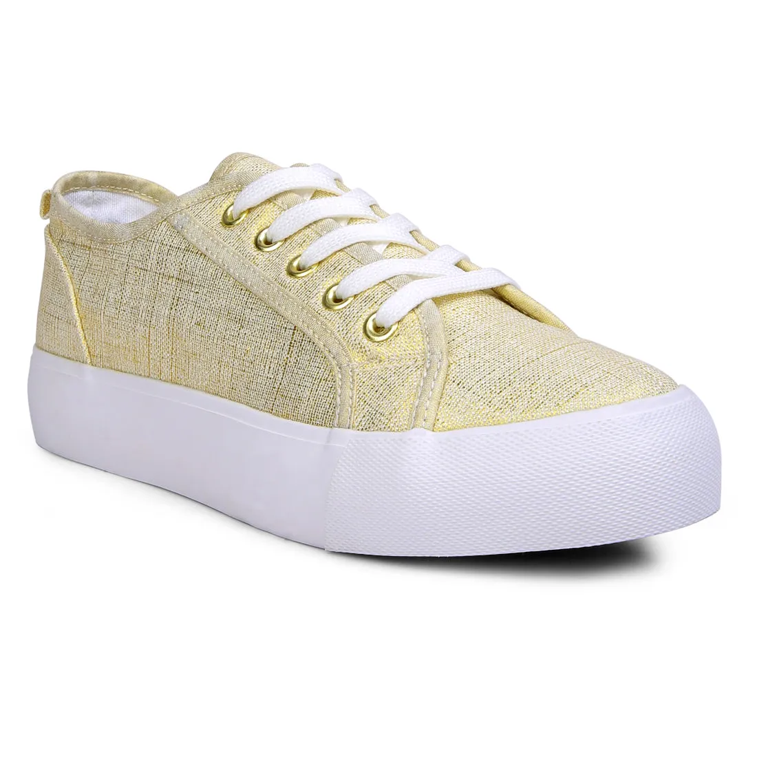 Glam Doll Knitted Sliver Platform Sneakers