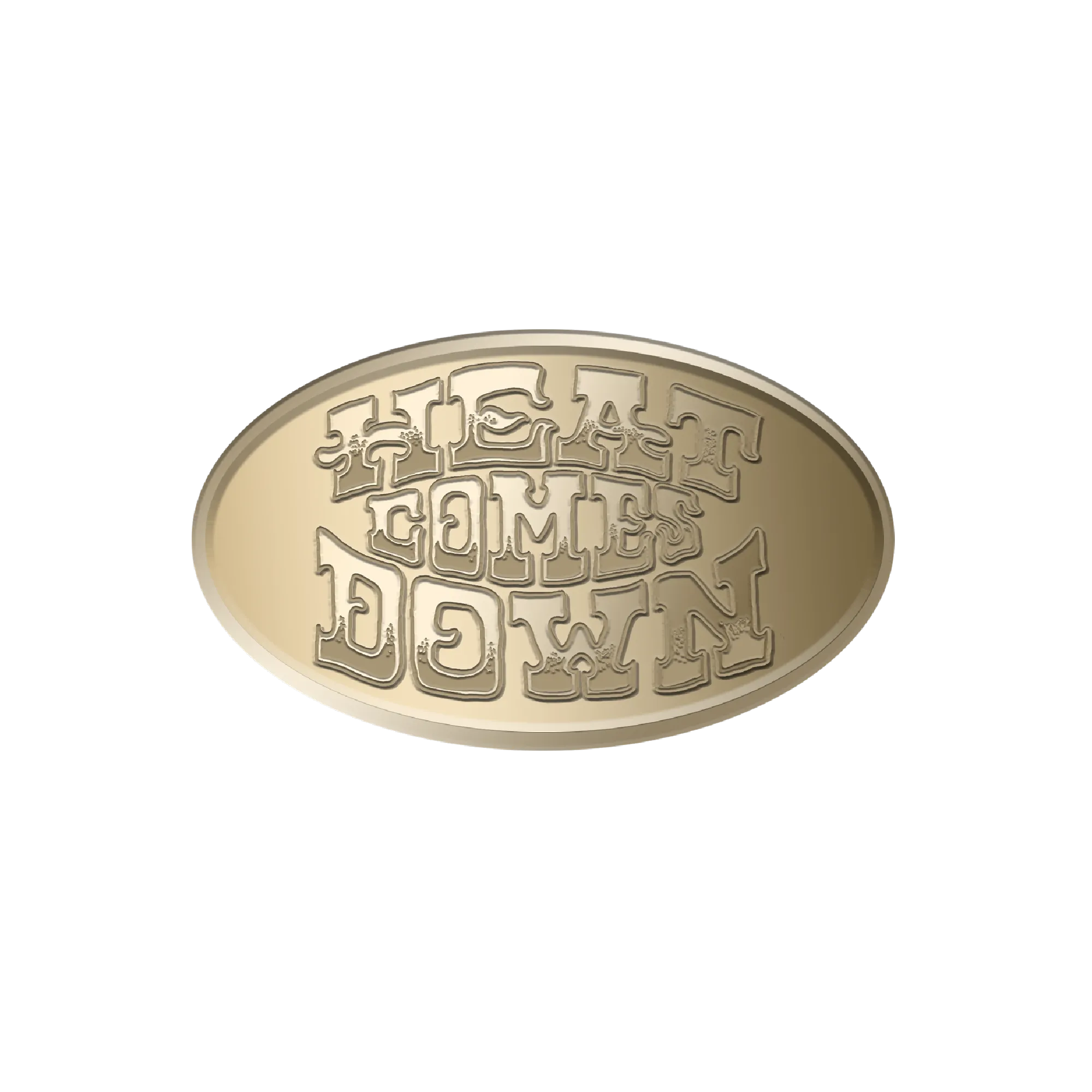 Heat Comes Down Antiqued Brass Belt Buckle