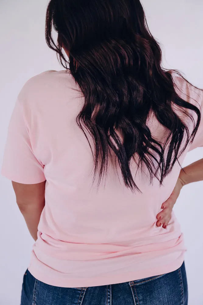 Howdy Cow Print Graphic Tee - Pink
