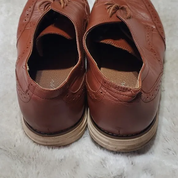 Jousen Milan Oxford Light Brown Leather Dress Shoes Size 12.5