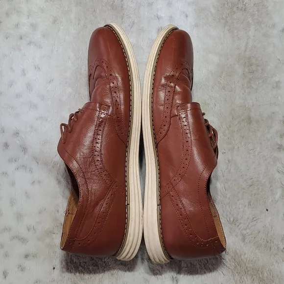 Jousen Milan Oxford Light Brown Leather Dress Shoes Size 12.5