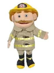 Light-Skinned Fireman Puppet (Full Body & Movable Mouth)