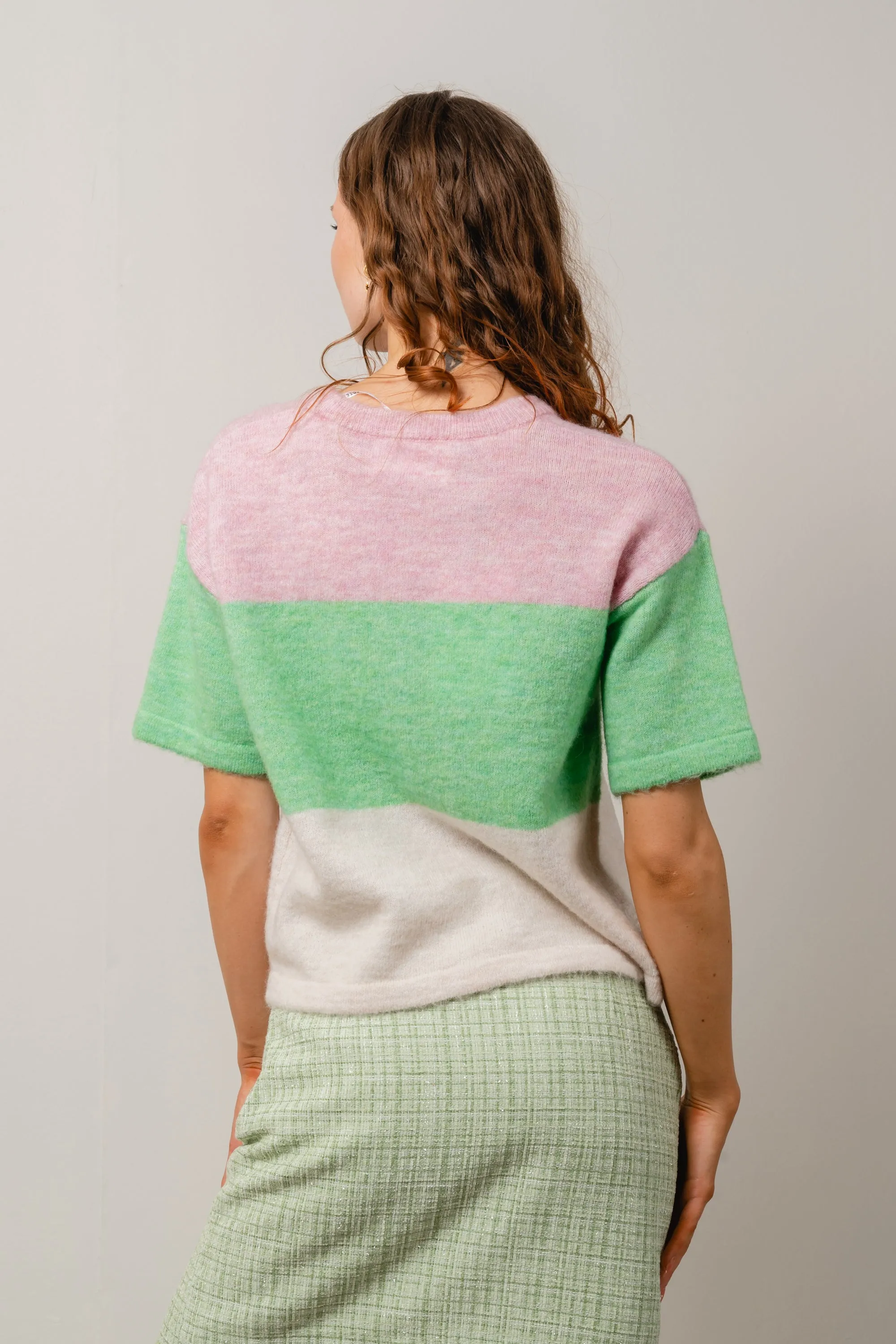 Liliana Me 2/4 Knit O-Neck - Sweet Lilac Absinthe And Birch