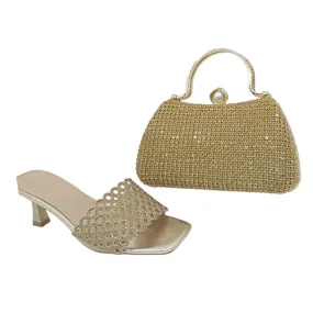 Meilee Mesh Heeled Sandals & Handbag Set
