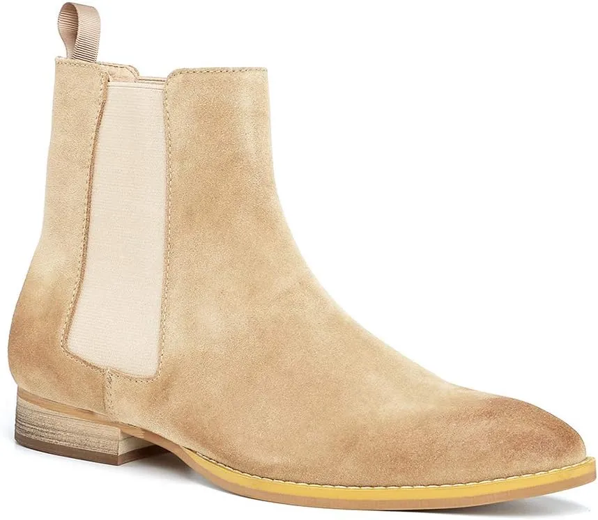 Men's Chelsea Boots Suede Dress Boots Casual Chukka Ankle Boots for Men