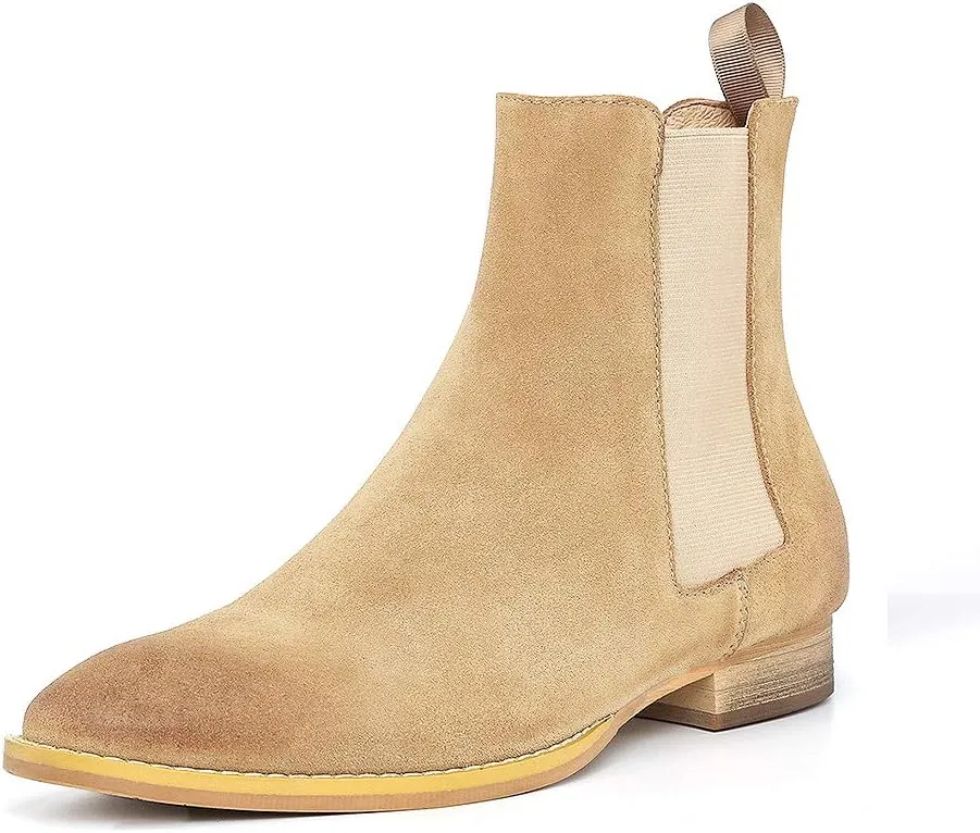 Men's Chelsea Boots Suede Dress Boots Casual Chukka Ankle Boots for Men