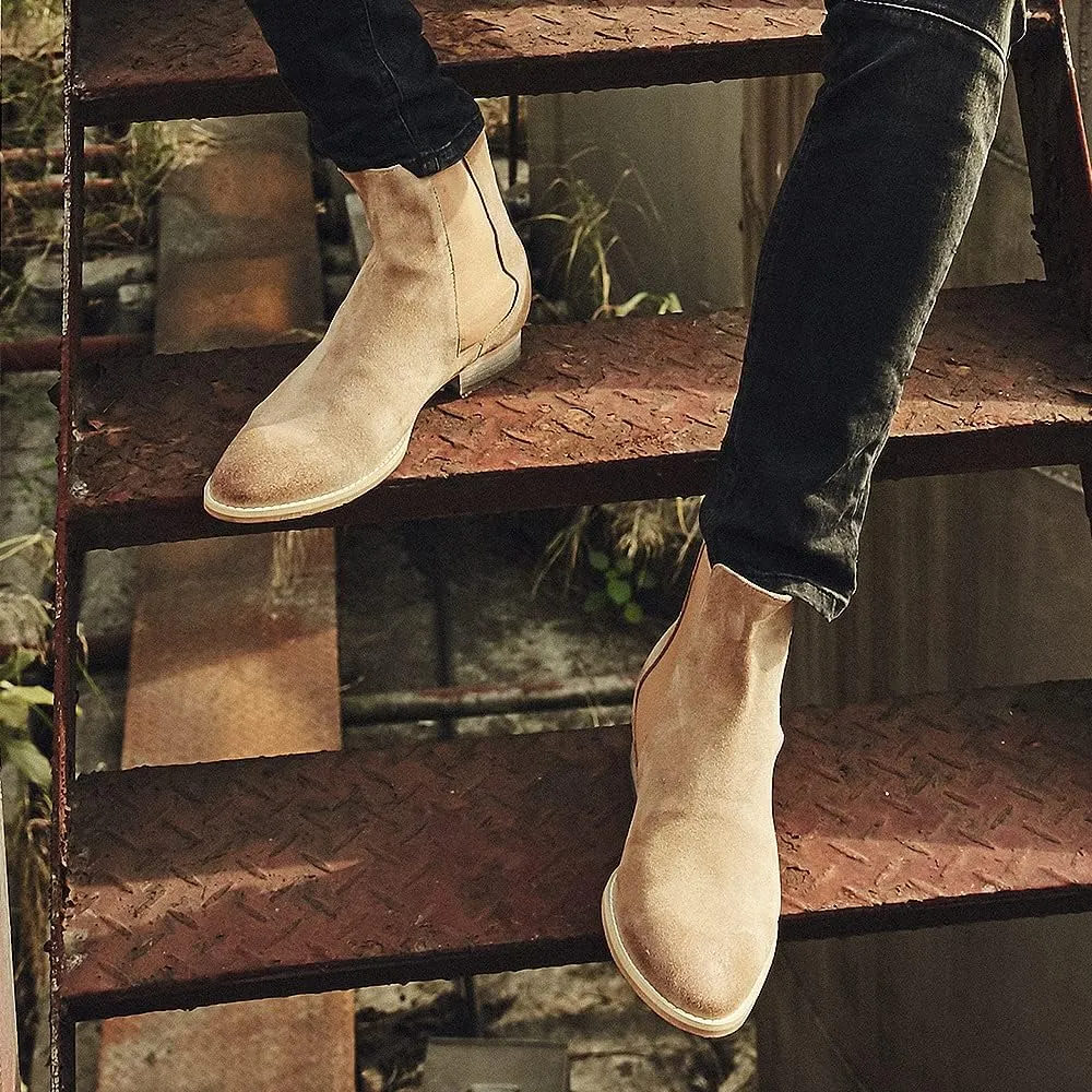 Men's Chelsea Boots Suede Dress Boots Casual Chukka Ankle Boots for Men