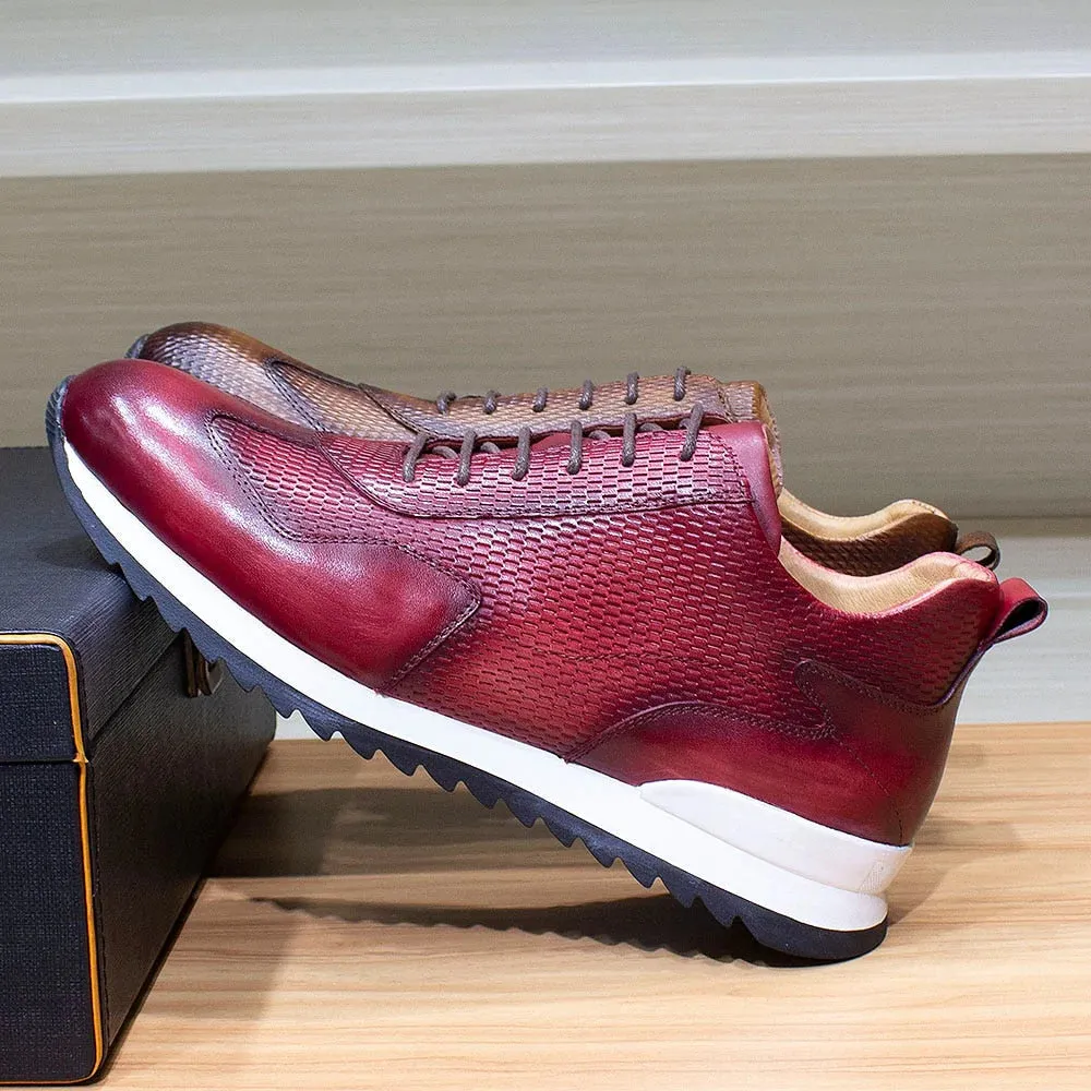 Men's Genuine Leather Comfortable Oxford Breathable Sneakers