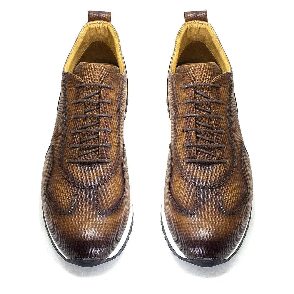Men's Genuine Leather Comfortable Oxford Breathable Sneakers