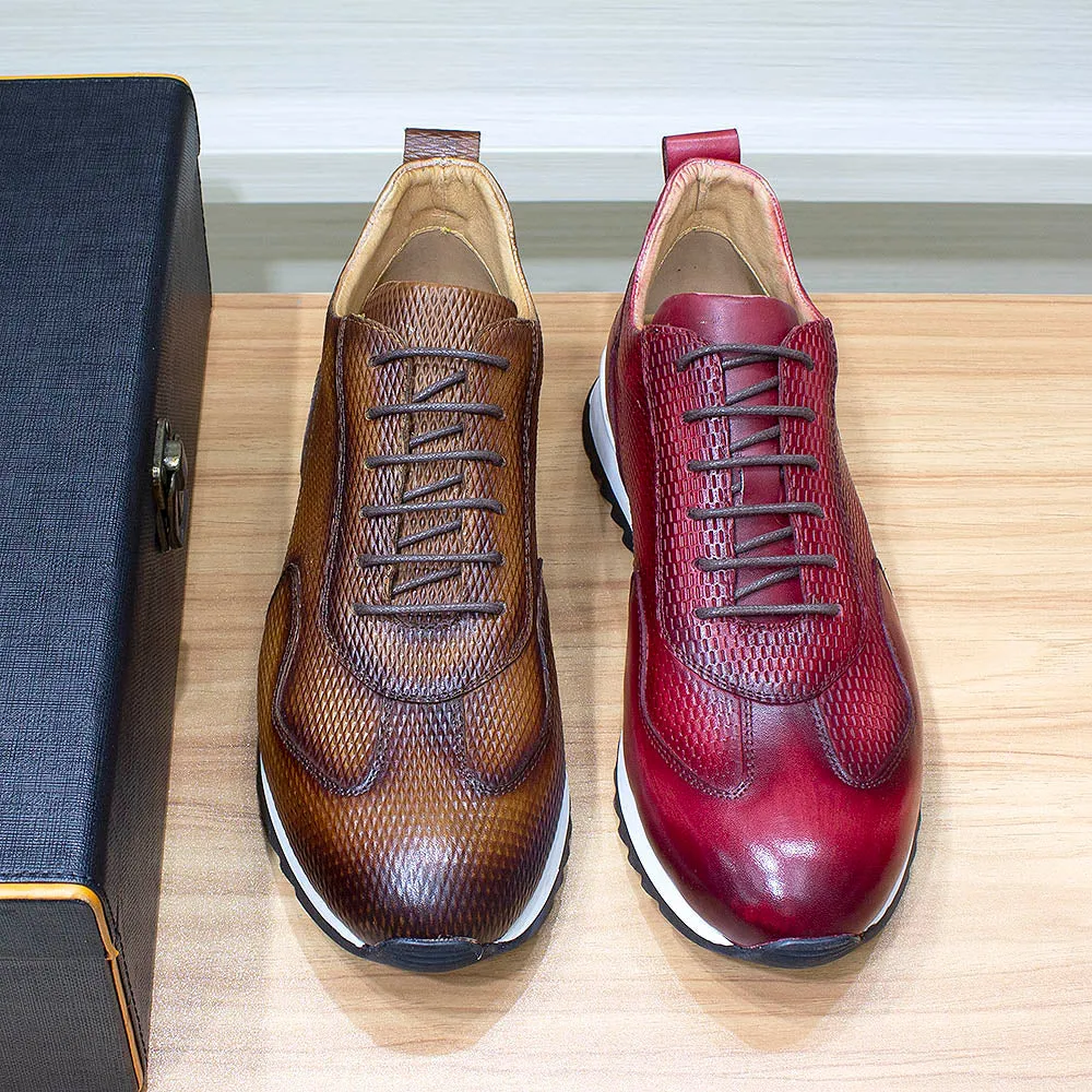 Men's Genuine Leather Comfortable Oxford Breathable Sneakers