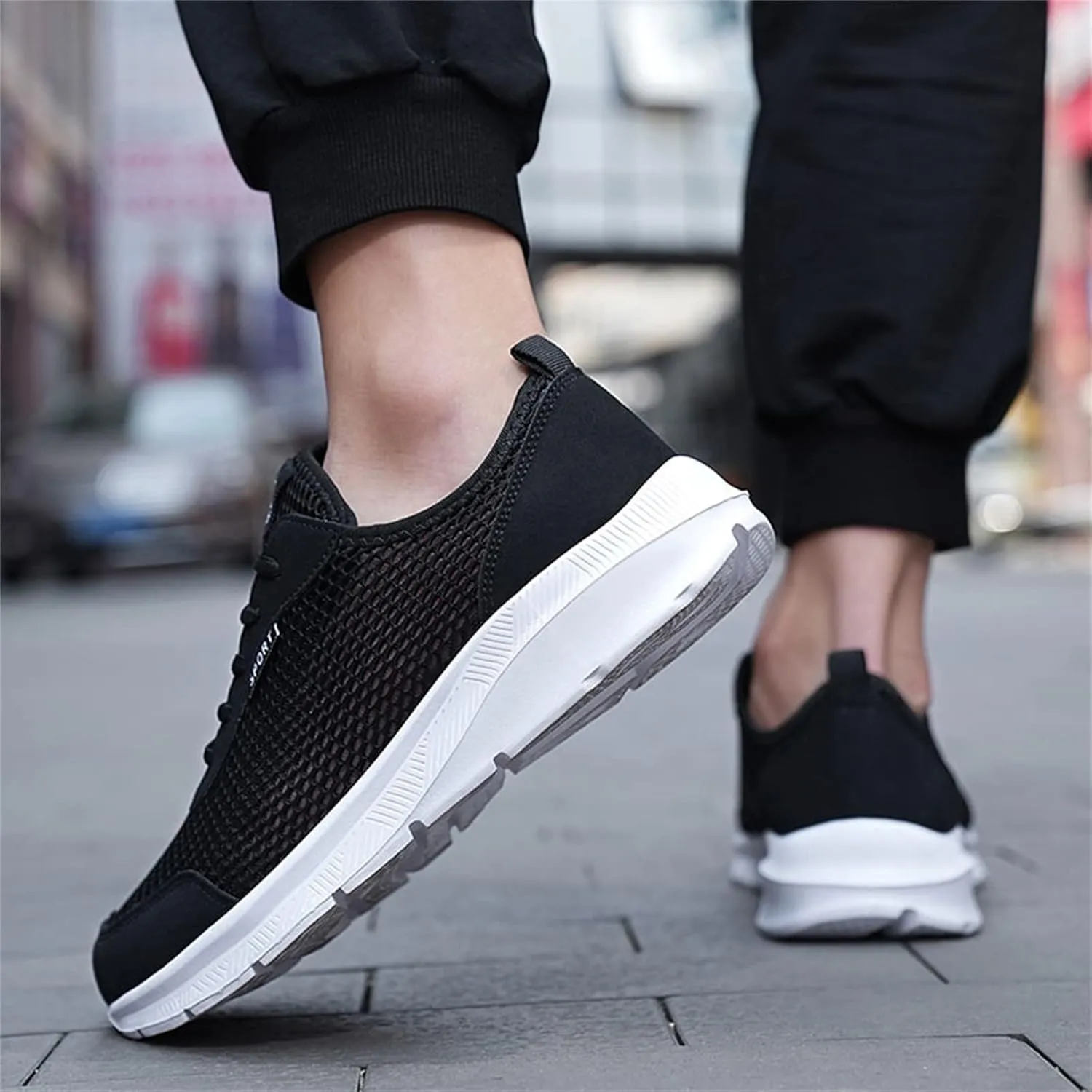Men's Running Shoes Casual Walking Shoes Fashion Sneakers Mesh Workout Sports Shoes Lightweight Breathable Work Shoes