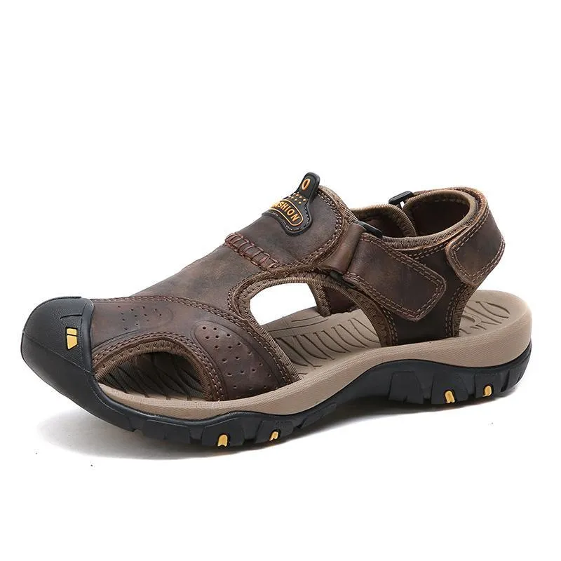 Men's Summer Breathable Leather Casual Outdoor Beach Sandals