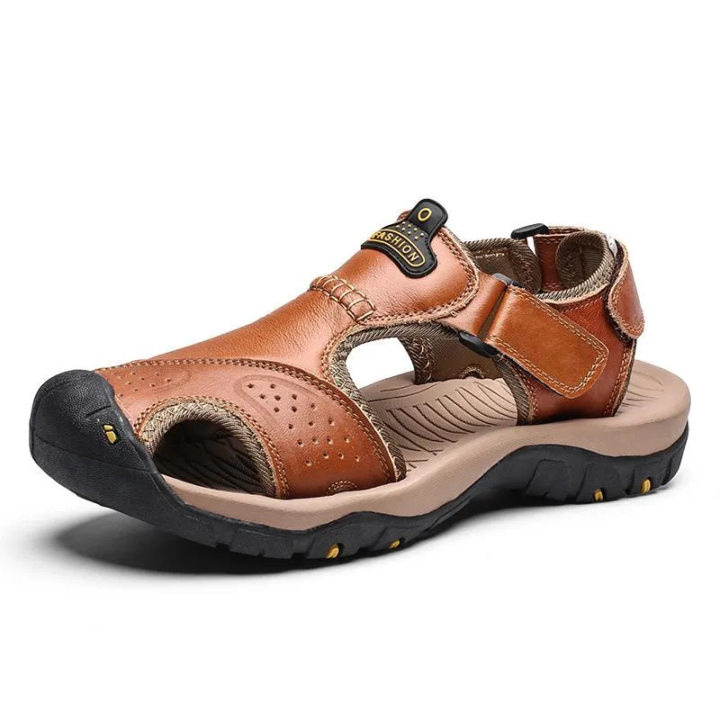 Men's Summer Breathable Leather Casual Outdoor Beach Sandals