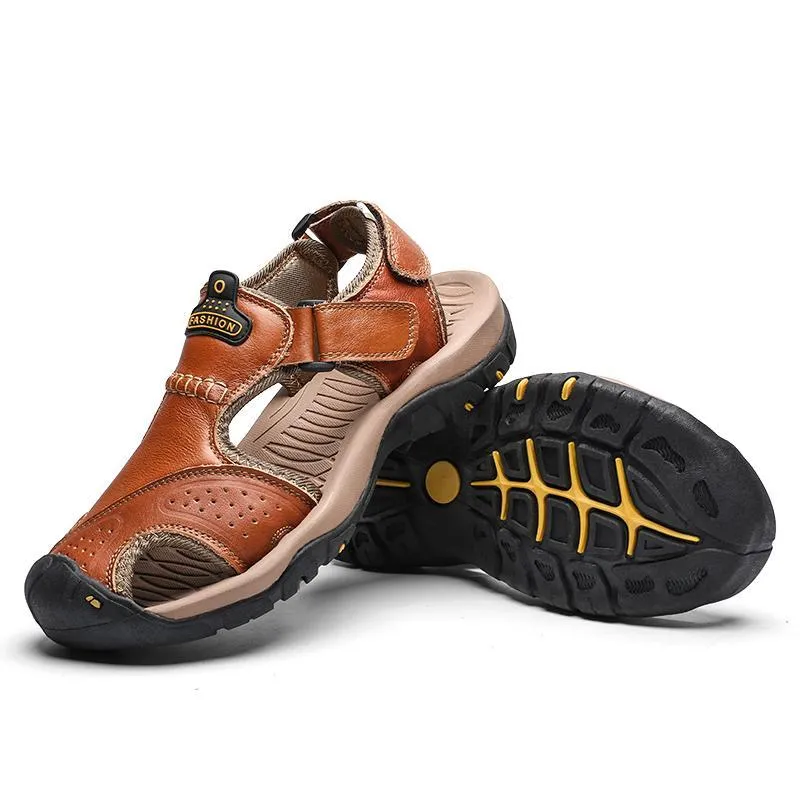 Men's Summer Breathable Leather Casual Outdoor Beach Sandals