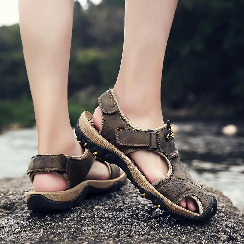 Men's Summer Breathable Leather Casual Outdoor Beach Sandals