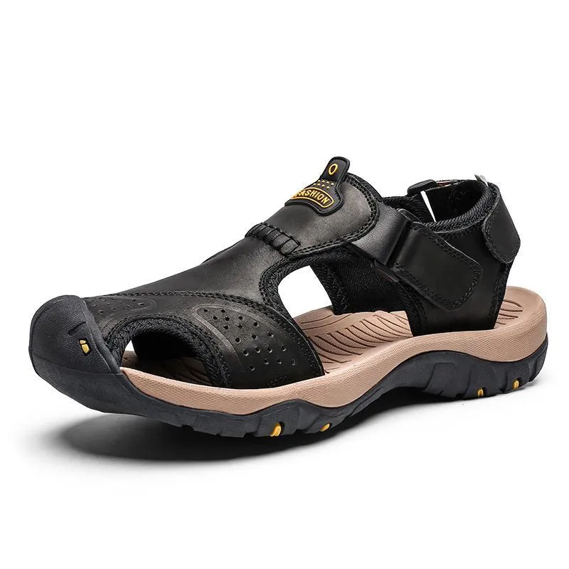 Men's Summer Breathable Leather Casual Outdoor Beach Sandals