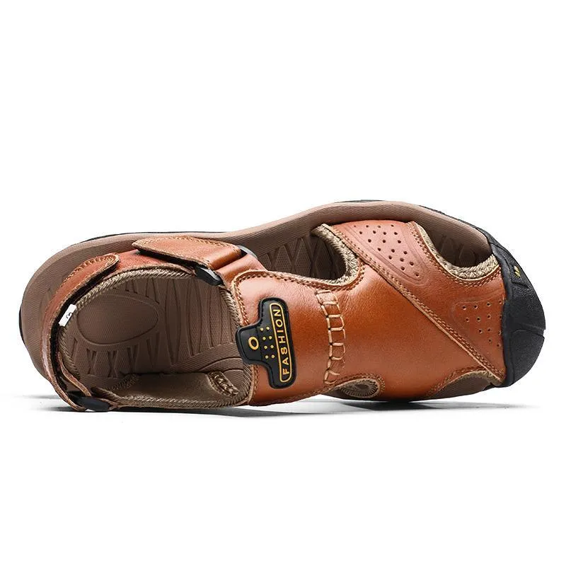 Men's Summer Breathable Leather Casual Outdoor Beach Sandals