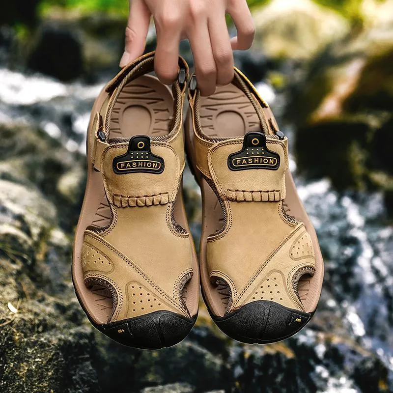 Men's Summer Breathable Leather Casual Outdoor Beach Sandals